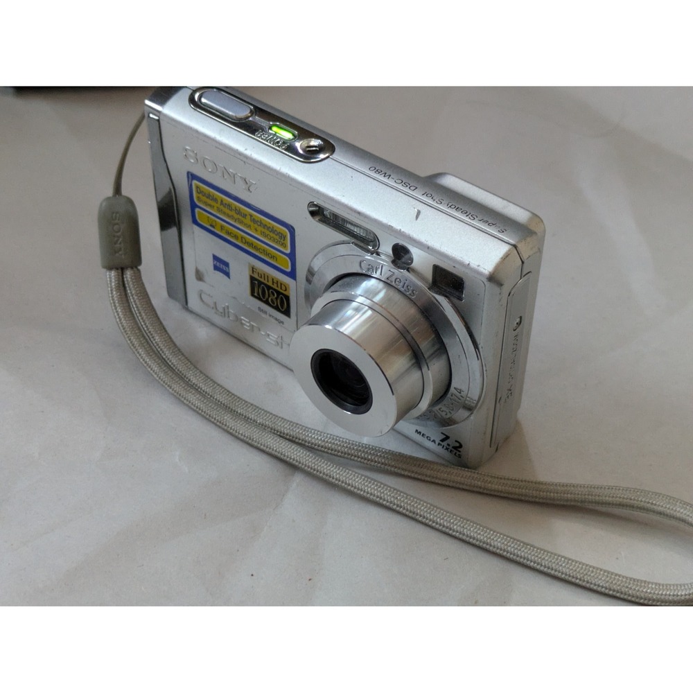Sony Cyber-shot DSC-W80 7.2MP Digital Camera Silver Bundle 4GB Card Working - Picture 10 of 11